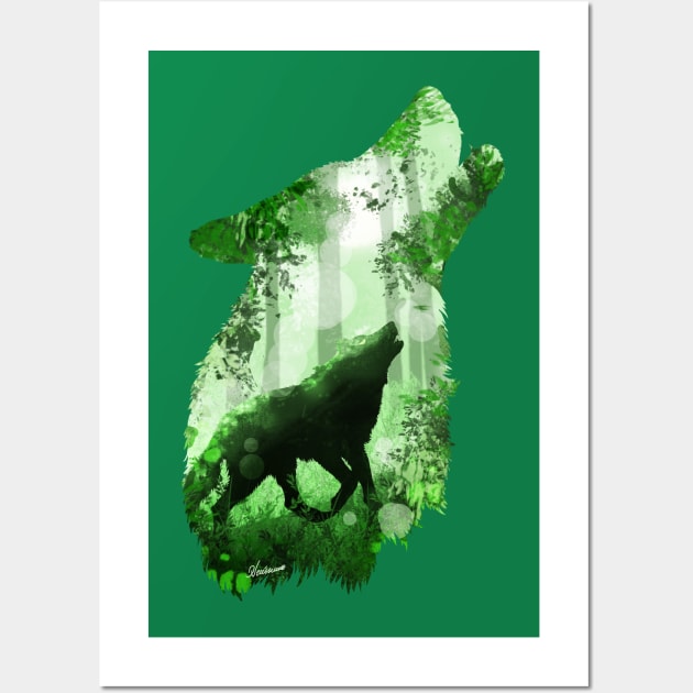 Evergreen Wolf Wall Art by DVerissimo